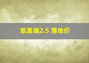 凯美瑞2.5 落地价